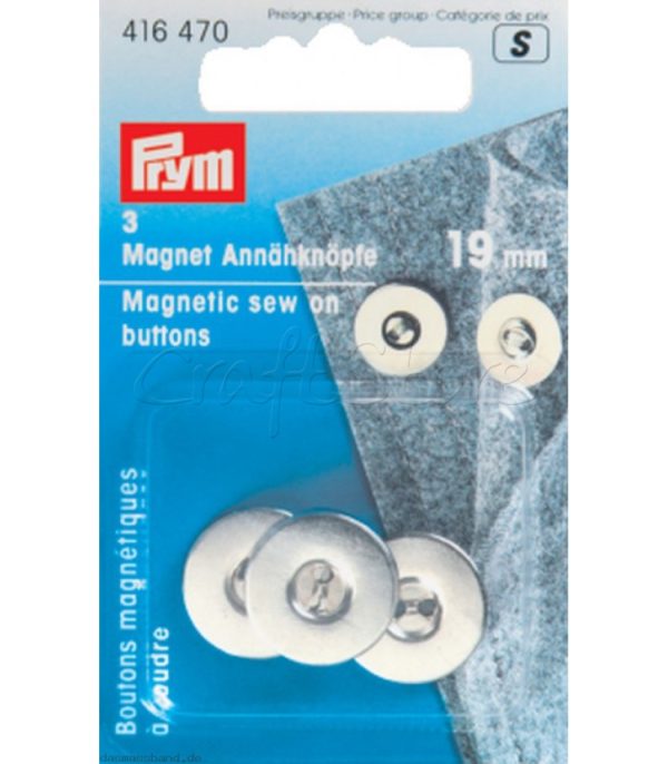 CIERRE PRYM MAGNETICO PARA COSER 19MM X3 PLATA - Image 2